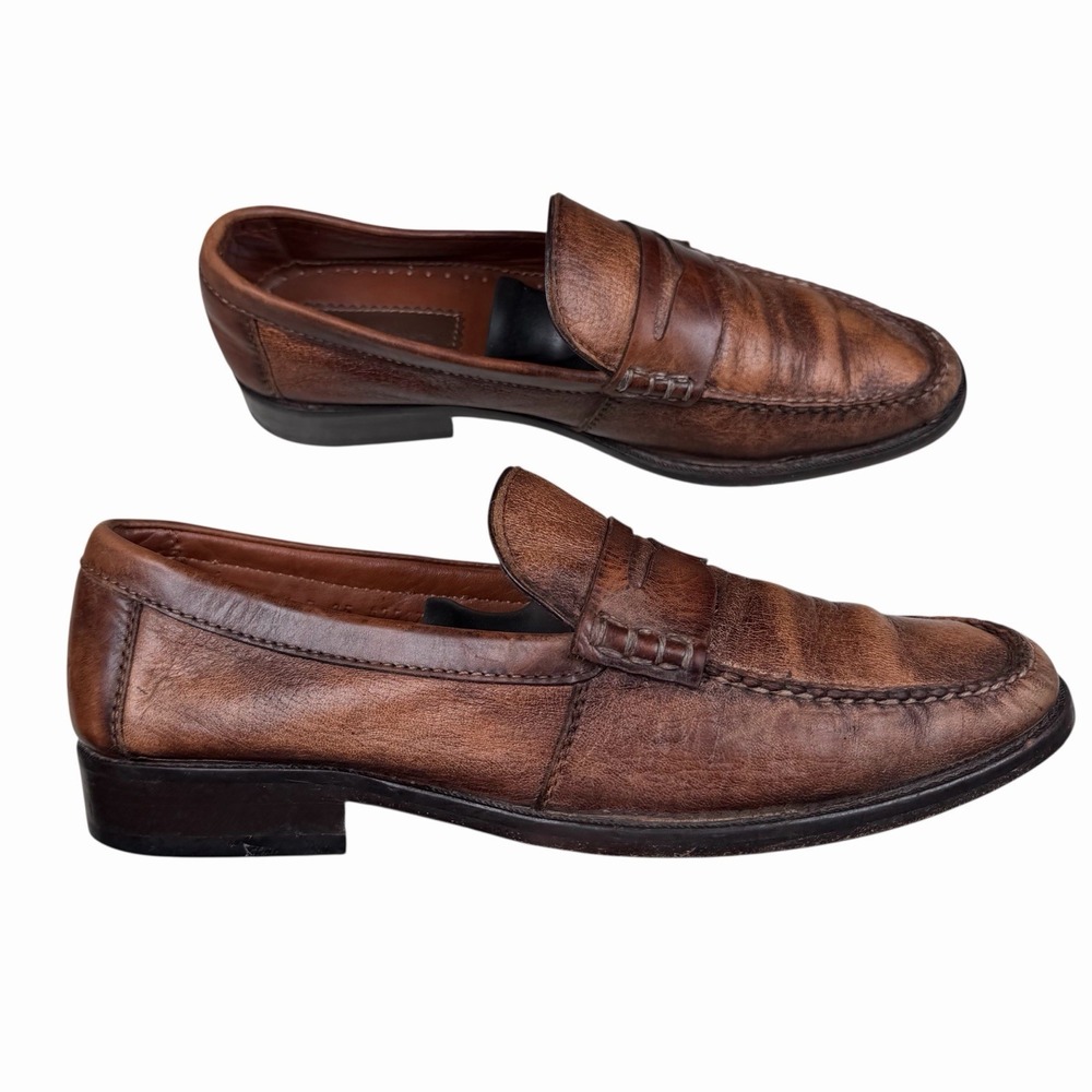 Franco Cuadra Shoes Mens Size 27.5 Brown Leather Loafers Slip On Shoes‎